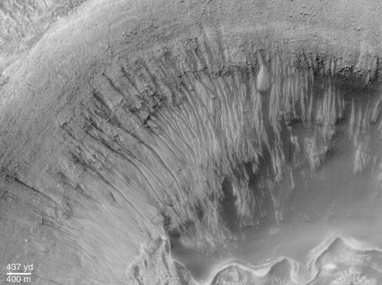 Newton Crater: Evidence for Recent Water on Mars