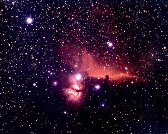 Nebulosa Fiamma (NGC 2070), IC 434 e Nebulosa oscura Testa di cavallo (B33)