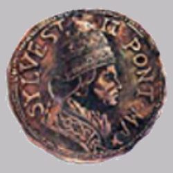 moneta di papa Silvestro II (Gerberto d'Aurillac) 