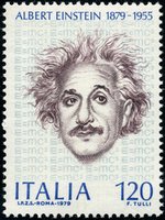 Francobollo commemorativo di Albert Einstein (1879 - 1955)