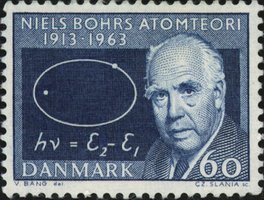 Francobollo commemorativo di Niels Bohr