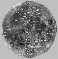 mappa lunare della faccia visibile con le principali formazioni