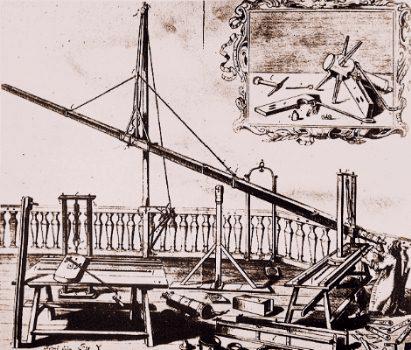 fig. 1 - Telescopio di Hevelius da 60 piedi