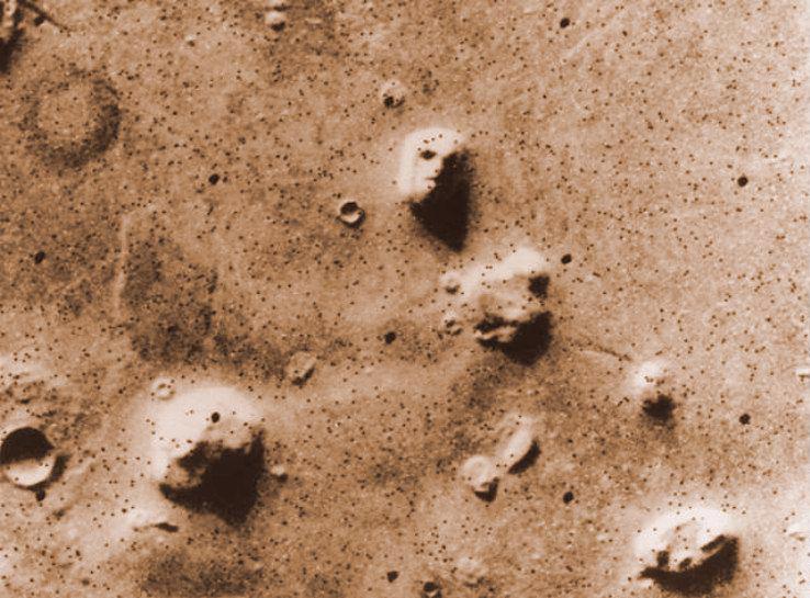 View of Face on Mars, 1976 Viking view 